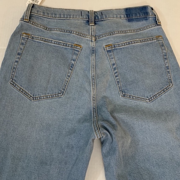 Abercrombie Jeans 90’s women's 30S Slim Straight Ultra High Rise Criss Cross NWT - Picture 2 of 14